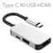 bono - Type C 對 USB＋HDMI 三合一螢幕轉接器｜HUB 4K@60Hz 多功能影音集線器