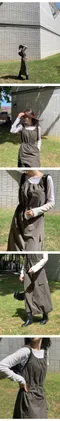 98doci made－OAT/Add shirring Cargo OPS抽褶肩帶背心洋裝：2 color