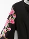 SP01837   花朵刺繡喇叭袖連身褲