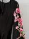 SP01837   花朵刺繡喇叭袖連身褲