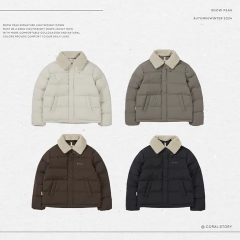 SNOW PEAK 24F/W COLLAR BOUCLE NECK HEAVY DOWN JACKET S24WMGDJ56