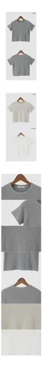어리틀빗A little b[made]－oreo waffle t-shirt (3color)：華夫格彈性短T
