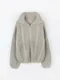 LINENNE－hachi twist 2way zip up (3color)：粗針織毛衣外套