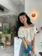 LINENNE品牌自訂款－sweetpea lace blouse (ivory)：蕾絲領短版襯衫