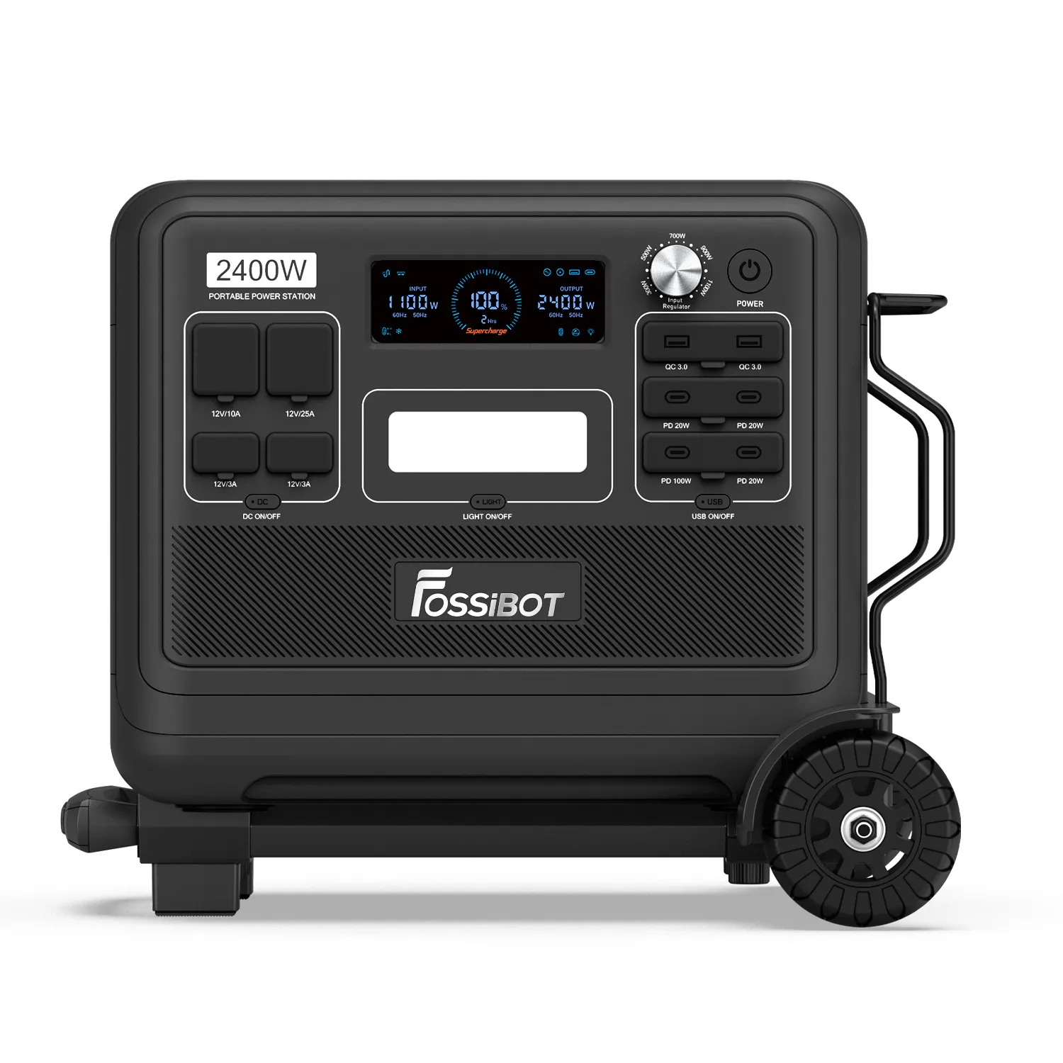 FOSSIBOT ポータブル電源 2400W 非常用電源2048Wh、2400W