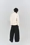 Wide-Leg Pleated Raw-Edge Trousers