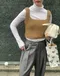 SALE/ LINENNE－mont stripe slacks (2color)：直條紋壓褶西裝長褲/品牌自訂款