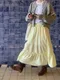 LINENNE品牌自訂款－heidi frill skirt (2color)：層次燒花長裙
