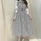 【預購】正韓 小香感格紋收腰排釦長洋裝