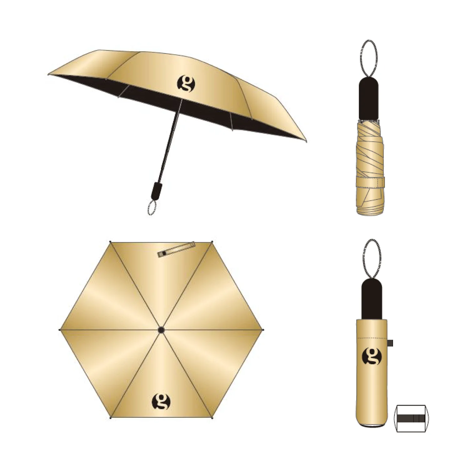 Gossamer Gear Folding Umbrella ゴールド 当日出荷可] Gossamer Gear FOLDING UMBRELLA Gold [ゴッサマーギア]