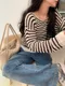 LINENNE－candy stripe knit (2color)