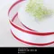 W032 鐵絲邊雙邊紅線白底緞帶 38mm  (W032 White Wired Ribbon with Red Stripes -38mm )