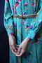 日本製春意盎然綠花傘狀洋裝