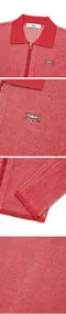 【23SS】 Fallett 性格銀標拉鍊針織外套 (紅)