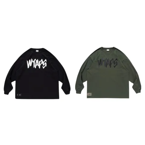 WTAPS 23AW QUAKE WUT PRTC 隱藏款logo印花長袖T恤