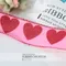 KC7040GR-5 拷克鐵絲邊亮粉愛心情人節緞帶 38mm  (KC7040GR-5 Pink Wired Ribbon with Hearts -38mm)