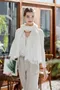 LinLi設計款 高雅玫瑰網紗蕾絲刺繡純羊絨Cashmere圍巾-奶油白 (蕾絲花色: 白色)