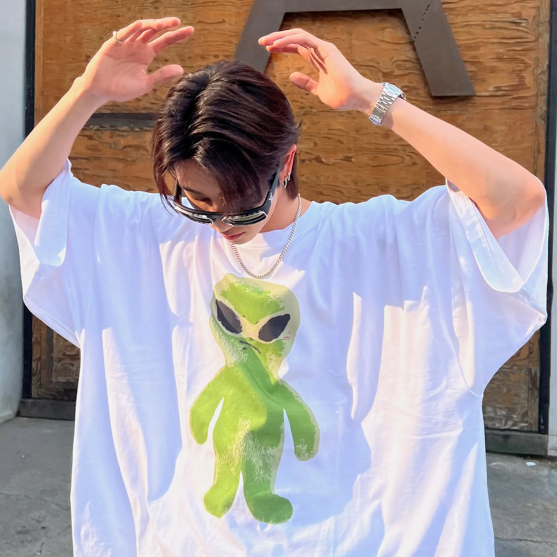 HOOD HOOD ALIEN GRAPHIC OVERFIT 異形短袖 SEVENTEEN THE8 徐