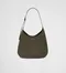 PRADA Large leather shoulder bag with topstitching