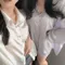 慵懶午後的碎片-韓國垂墜感絲質襯衫