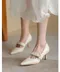 SS60優雅仙女白～法式珍珠小跟鞋