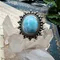 天然礦物 | 海紋石大蛋面復古戒指/ 拉利瑪 s925銀