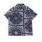 Folklore Classic 復古湛藍Paisley 變形蟲紋腰果花 熱帶古巴領夏威夷襯衫 Aloha shirt