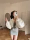 春日最美艾格妮斯-韓國短版澎袖牛仔外套
