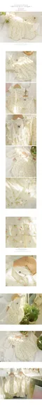 甜美押花無袖包屁