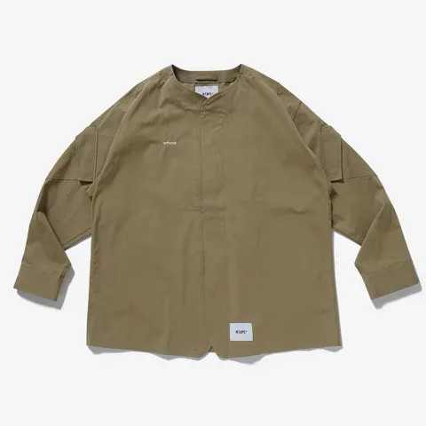 WTAPS 22AW SCOUT LS NYCO TUSSAH 骨頭圓領長袖襯衫風衣衝鋒衣
