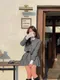 財閥小千金-韓國復古格子外套(有墊肩)+韓國復古格子百褶褲裙 套裝(可單買)