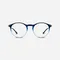 【NOOZ】抗藍光時尚造型平光閱讀眼鏡 －鏡腳便攜款（橢圓－雙色漸變/藍色透明）