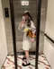 LINENNE－clean cotton skirt (white)：針褶設計膝上裙