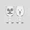 nounou누누－Classic Wine Glass Set：表情玻璃杯SET