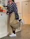 LINENNE－bio cargo skirt (beige)：斜紋口袋工裝長裙