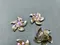 A1612 五方手裡劍_花朵水鑽金屬配件 4入  (A1612 Golden Flower Décor)