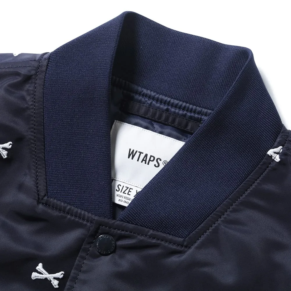 人気の中古品 wtaps team jacket ネイビー Mサイズ クロスボーン 22SS