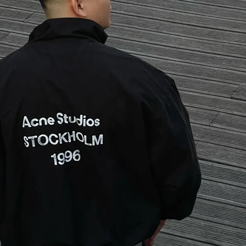 現貨】Acne Studios 23FW Logo Zipper Jacket 水洗做舊復古拉鍊外套