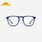 【NOOZ】抗藍光時尚造型平光閱讀眼鏡 －鏡腳便攜款（矩形－深藍色）