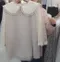 【預購】韓國連線 正韓 大翻領袖格紋透膚上衣