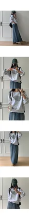 A little b －lily denim long skirt (1color)：落地感牛仔長裙