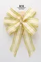 素面雙金蝴蝶結(W144-7/Plain Double Gold Butterfly Bow) ｜手作｜布置｜米色｜緞帶用途