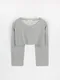 LINENNE－vintage layered crop mtm (3color)：短版不修邊棉質上衣/品牌自訂款