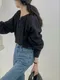 【預購】正韓 圓V領抓皺氣質感透氣棉質上衣