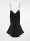 LINENNE －satin mini one piece (black)