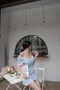 維也莎莎的羅曼蒂克-韓國V領澎袖洋裝