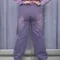 (現貨M)大碼美式紫復古直筒牛仔褲