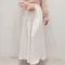 【預購】正韓  後鬆緊打折雪紡西裝寬褲