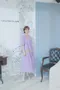 黃花藤蔓刺繡 簍空布蕾絲短袖洋裝_(2色:紫)(S~XL)