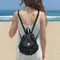 RONRON－RUFFLE POINTED MINI BACKPACK BLACK：滾邊尼龍後背包